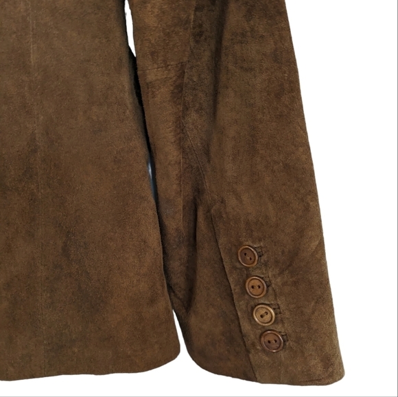Vintage Orvis Women’s Brown Suede Leather Blazer Jacket Size S/P - Picture 10 of 10
